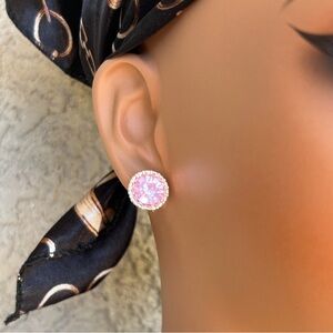 Dazzling Pink Stud Earrings